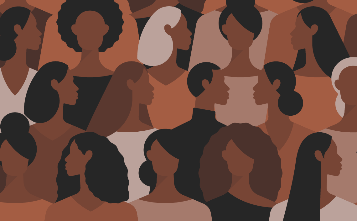 Illustration of profile views of African Americans